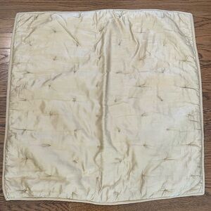 Set 2  Pottery Barn Euro Sham 26” x 26” Golden Wheat Tan Tufted Silk Cotton